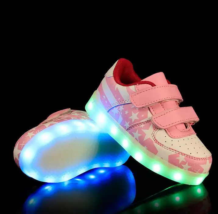 New USB charging Fashion colorful glowing student shoes boy fluorescence ghost step lights LED luminous sport of the girls