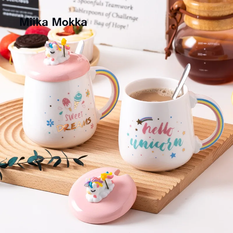 DIKARIYA Tasse Licorne 3D, 350ML Tasse Aniaml 3D en Céramique