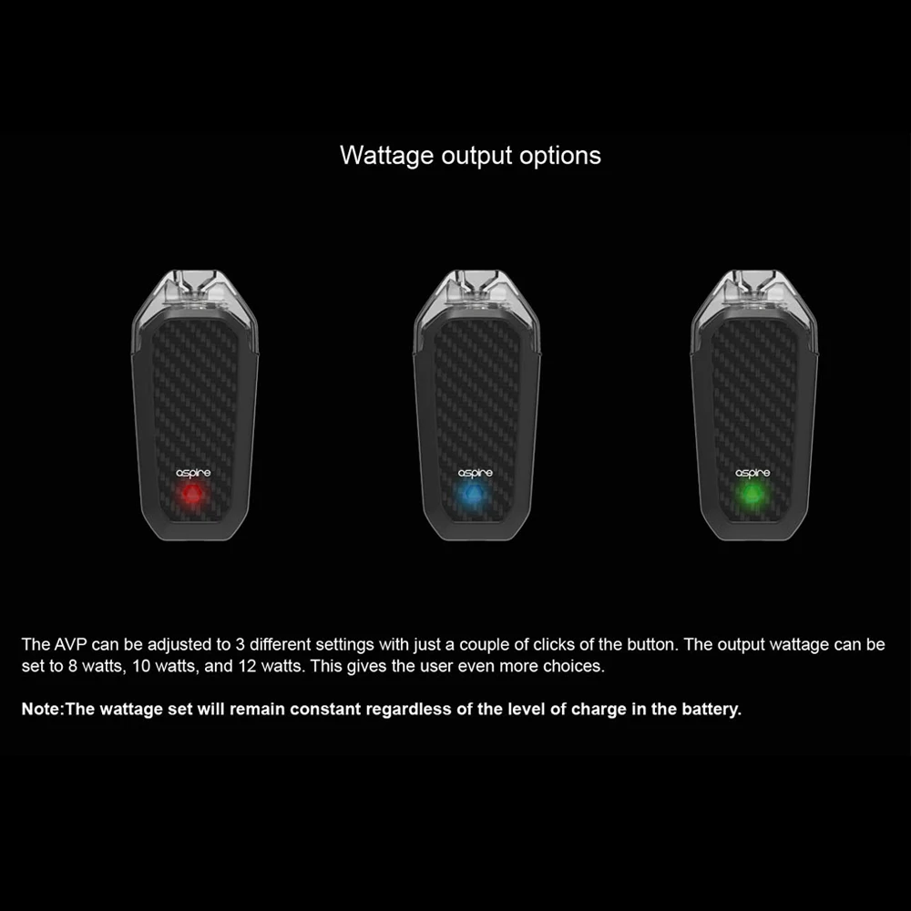 Aspire AVP AIO Kit 700 мАч встроенный аккумулятор Vape 2 мл емкость Pod 1.2ohm нихромовая катушка