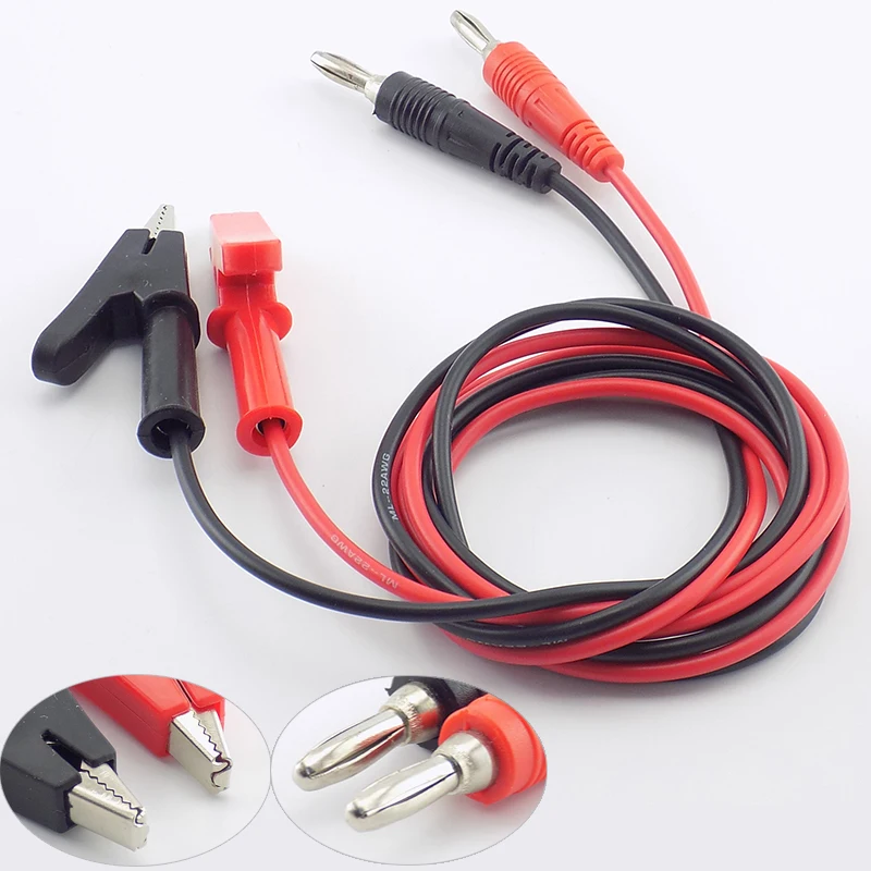 F Fityle 10 Pcs/5 Colors Banana Plug to Alligator Clip Test Probe for Multimeter 1M 