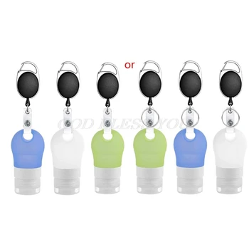 

Leakproof Silicone Refillable Containers Squeezable Reusable Hand Sanitizer Empty Travel Bottles with Keychain Carriers