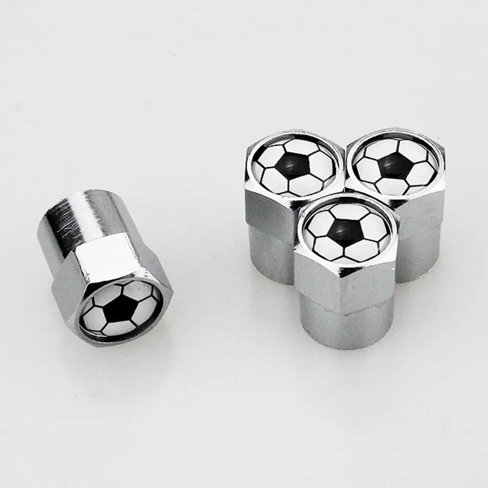 Car Tire Valve Cap Football Logo Car Tire Valve Caps Chrome