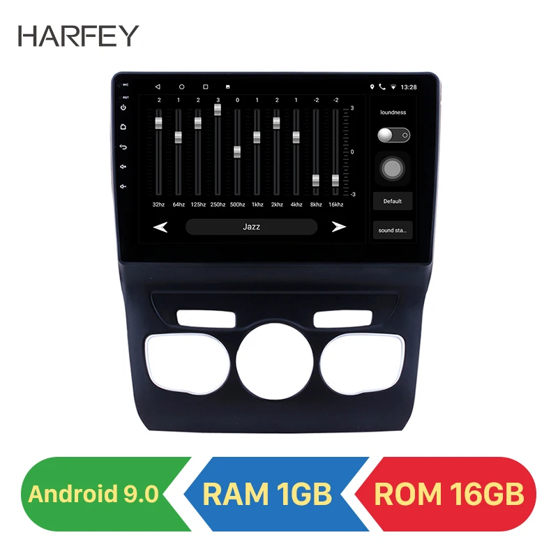 

Harfey GPS 10.1" Car Radio car Multimedia Player Android 9.0 For 2013 2014 2015 2016 Citroen C4 Head Unit Support Backup camera