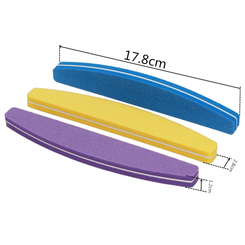6 шт./лот, цветная мягкая губчатая пилочка для ногтей, 100/180 зернистость, УФ Гель-лак, шлифовальный буфер, моющиеся пилочки для маникюра, аксессуары для дизайна ногтей
