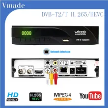 Vmade DVB-T2 K6 HD 1080P H.265 цифровой эфирный приемник встроенный RJ45 стандартный приставка поддержка Youtube PVR Dolby AC3