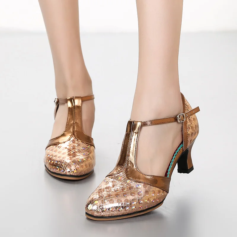 Zapatos de baile latino para mujer, calzado de salón, Tango, Salsa