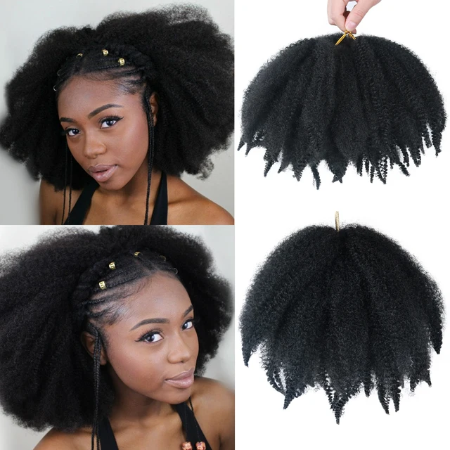 ONXY Short Marely Braids 8inch Fluffy Afro Kinky Curl Twist Crochet Braid Hair Yaki Curl Crochet Synthetic Braiding Hair 1