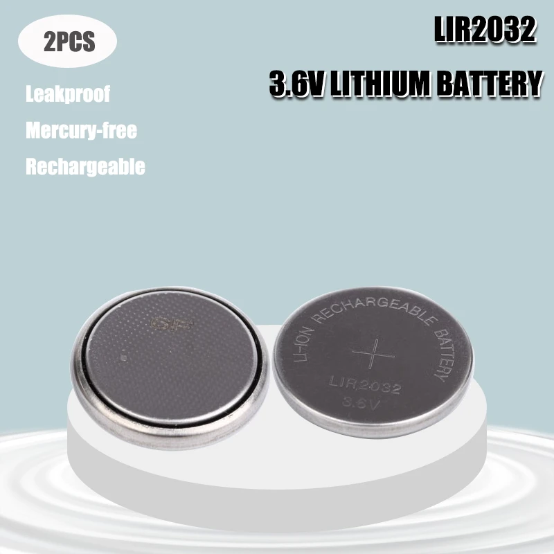 Литиевые Батарейки LIR2032 3 6 В 2 шт. для часов | Электроника