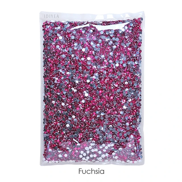 Wholesale Jelly AB Resin Non Hot Fix Rhinestones Cтразы Flatback Plastic Crystals Strass Glitters Stone Bulk Big Package for DIY Fuchsia