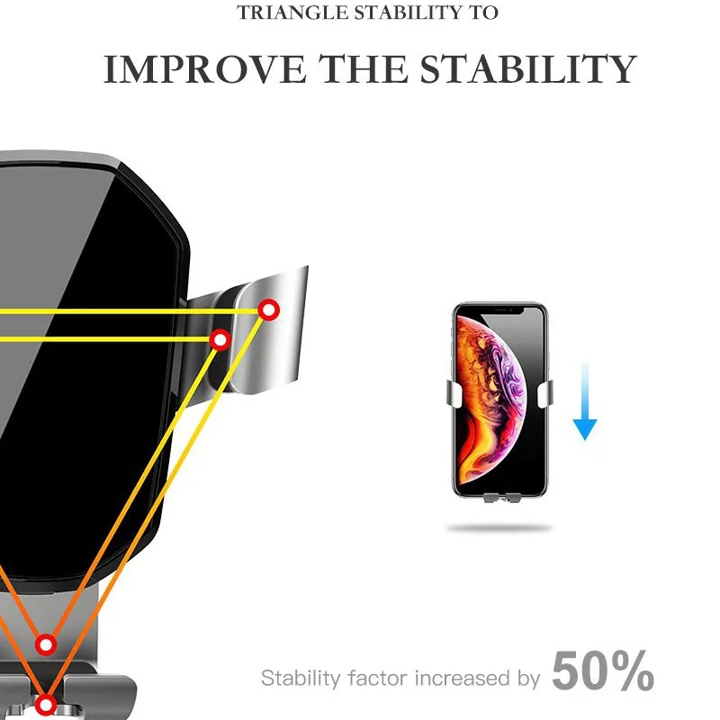 Universal Car Bracket Holder No Magnetic Gravity Stand Mobile Support Holder in Car Phone Mount Holder Stand for Cell Phone