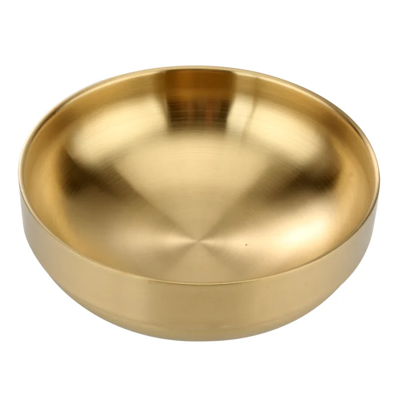 

Golden Ramen Bowls Double-layer Korean Style 304 Stainless Steel Bowl Utensils for Kitchen
