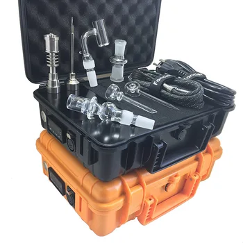 

Double Quartz nail hookah E electric nail Titanium Nail Kit E Nail 14mm 18mm Male Female Quartz carb cap Waterproof Case Fancier