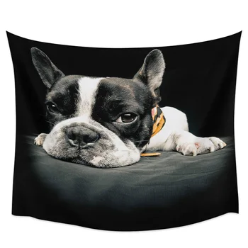 

Animal Black Bulldog Tapestries Bedspread Tapestry Coverlet Blanket Curtain Throw Towel Scarf Sheet Lightweight Bed Polyester