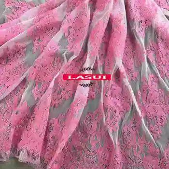 

LASUI 1.5 Meter C0327 DIY dress veil bridal jewelry decoration Rose red ,Blue High quality cotton cord eyelash lace fabric