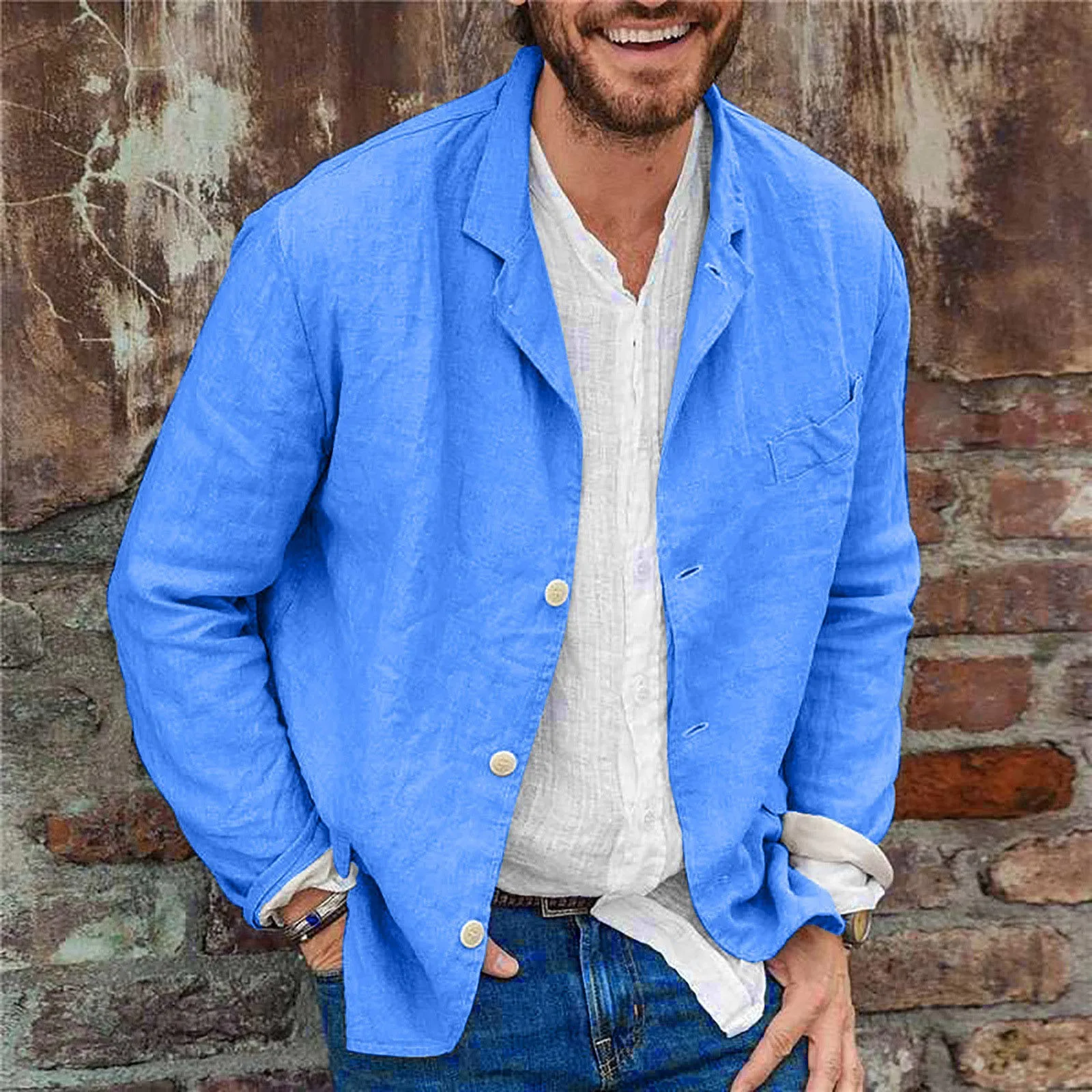 2022 Men Solid Color Blazers Mens Long Sleeve Thin Linen Male Summer Autumn Slim Black Grey Suit Jacket Coats | Мужская одежда