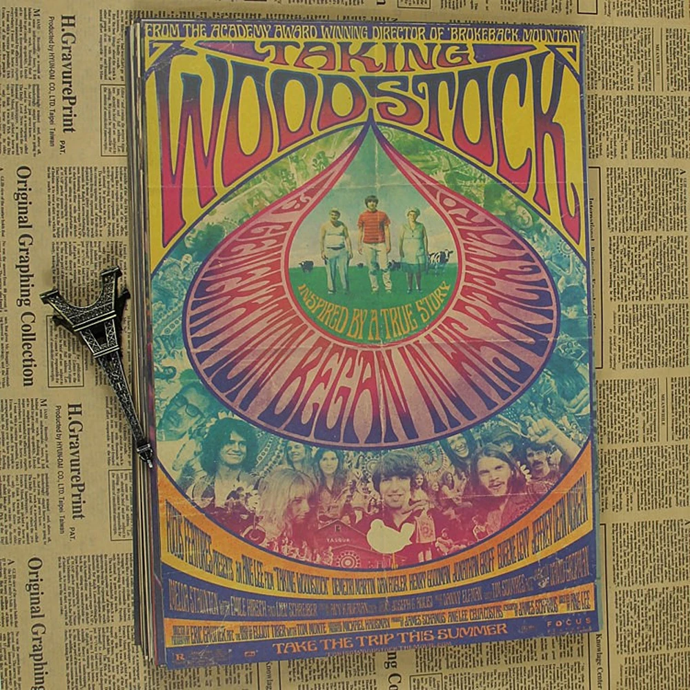 Woodstock rock music festival/retro craft paper decorative painting posters classic poster vintage paper craft