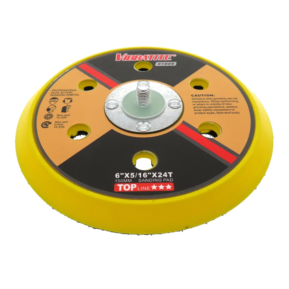 6 Inch 42 Hole Backing Sanding Pad 150mm Hook & Loop with 5/16"x24 Thread Dust Free Sanding Disc Grinder Power Tools Accessories
