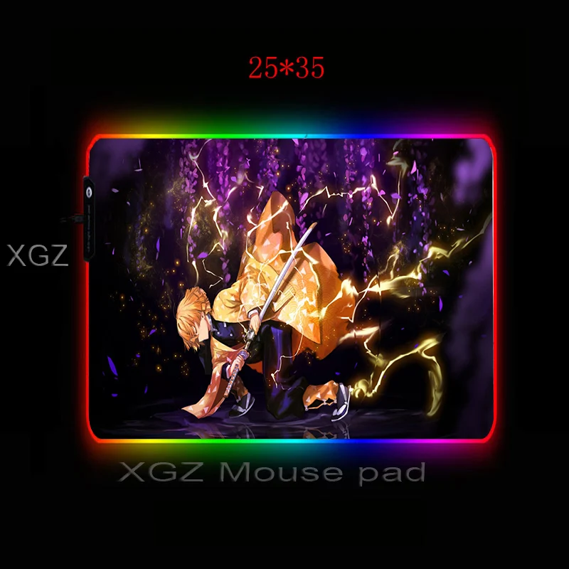  XGZ Anime Blade of Ghost Devil Killer Large RGB Mouse Pad Lock-edge Computer Colorful Keyboard Desk