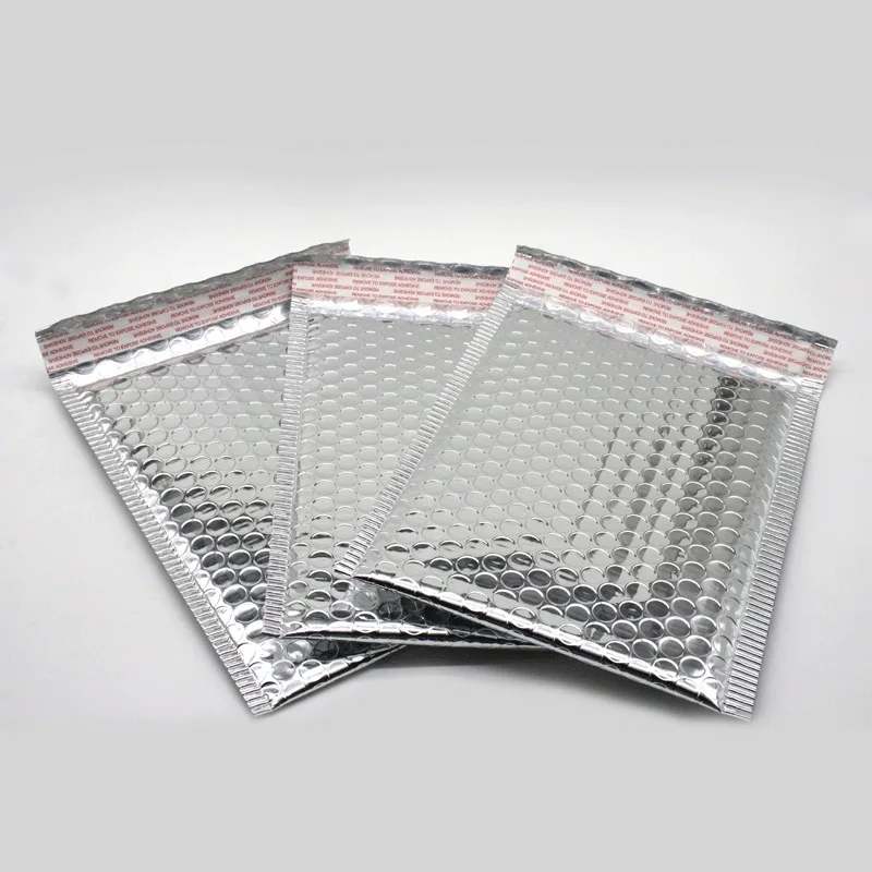 50Pcs/Lot 11x13cm Sliver Aluminum Bubble Shipping Bag Padded Envelopes Bubble Mailer Bag Aluminum Foil Gift Packing Wrap