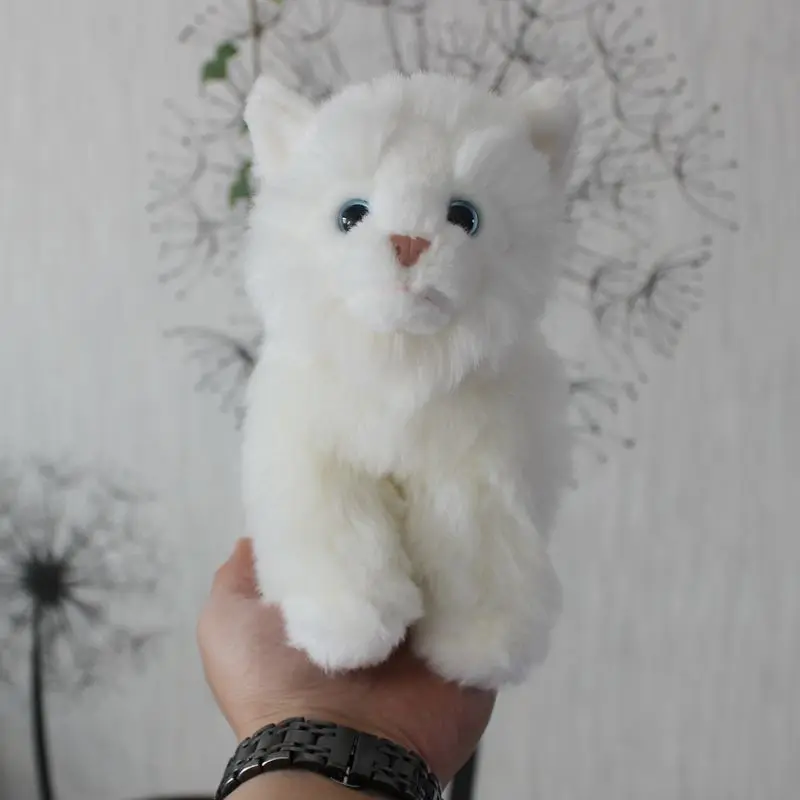Милые белые кошки плюшевые куклы игрушка настоящая жизнь персидская кошка