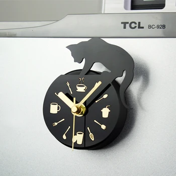 

Kitchen Fridge Clock Mini Watch Lovely Kitten Creative Magnet Suction 3.34"