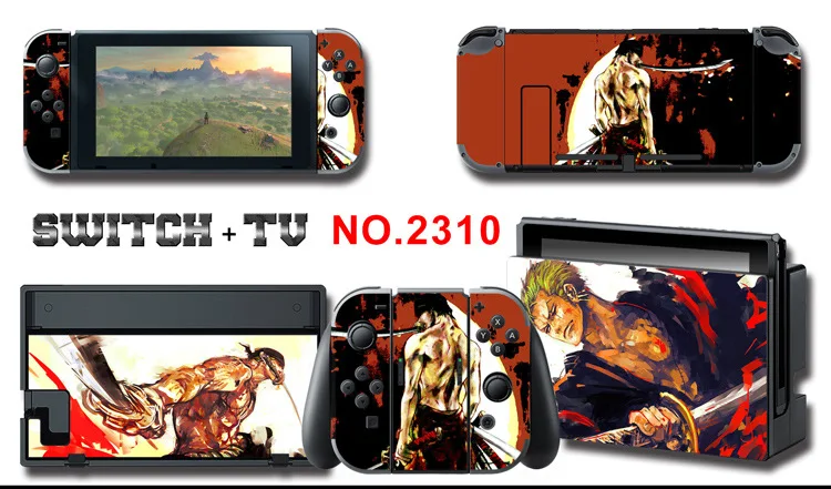 1set New Cute Anime Full Body Sticker for NS Switch Protective Cover Skin Colorful Art for Game Console Joy-Con Controller Decor