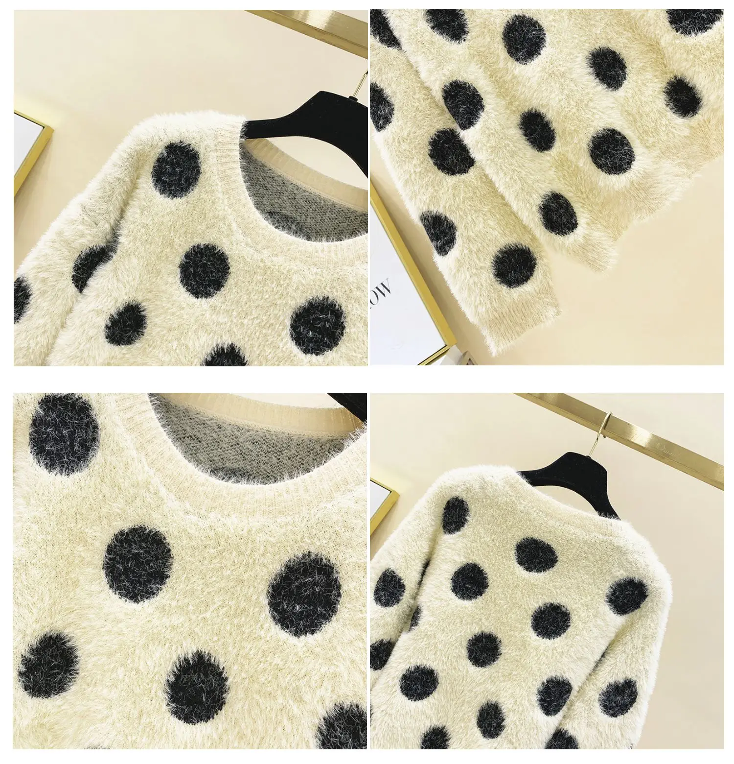 2020 Autumn and Winter Thick Polka Dot Mink Velvet