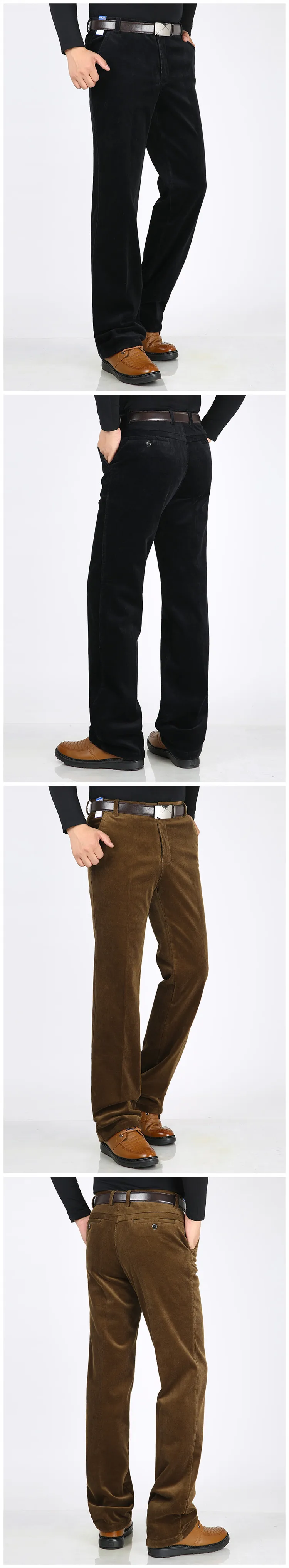 Mu Yuan Yang, скидка 50%, мужские длинные штаны, большие размеры, вельветовые однотонные брюки, новинка, зимние утепленные прямые брюки, 38, 40, 42