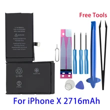 

Runtianjin замена мобильный телефон аккумулятор для iPhone X iPhone 10 2716 мАч высокой емкости телефон батареи бесплатная инструменты