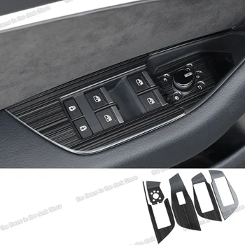 

Lsrtw2017 Carbon Fibe Car Window Lifter Control Button Cover Trim for Audi A6 C8 2019 2020 2021 Accessories Auto Styling