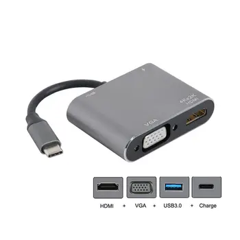 

Chenyang HDMI Digital AV & VGA & USB OTG & Female Charger to USB-C Type C Adapter fit for Macbook Pro
