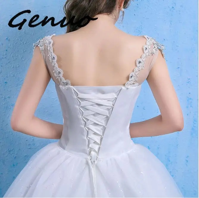 Luxury Vestito da sposa 2019 Elegant V Neck Appliques Beaded Princess Plus Size Abiti da sposa Crystal Vestido De Noiva