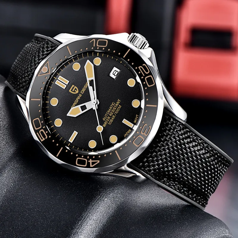 2021 New PAGANI DESIGN Men's Mechanical Watch Men Automatic Luxury Waterproof Sapphire Glass Leather Rubber WristWatches PD-1667