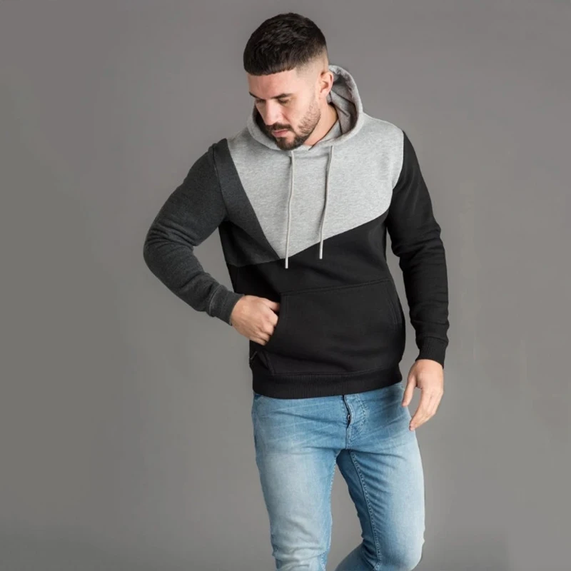 Fashion Hoodie Sweatshirt Men Fitness Hooded Hoodies Sweatshirts Workout Male Brand Pullover Autumn Winter Streetwear Mens Hoody
