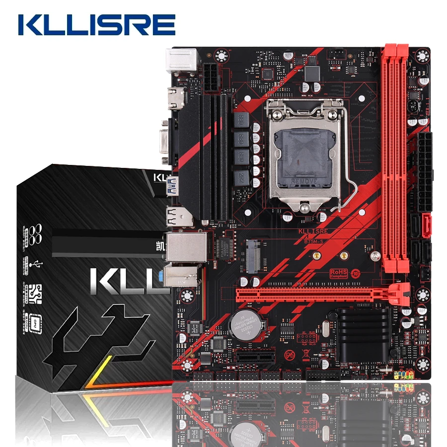 Kllisre B75 desktop motherboard M.2 LGA 1155 for i3 i5 i7 CPU support ddr3 memory cheap motherboard for pc