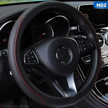 

Car Steering Wheel Cover Auto Steering- wheel Cover Anti-Slip Universal Embossing Leather Car-styling