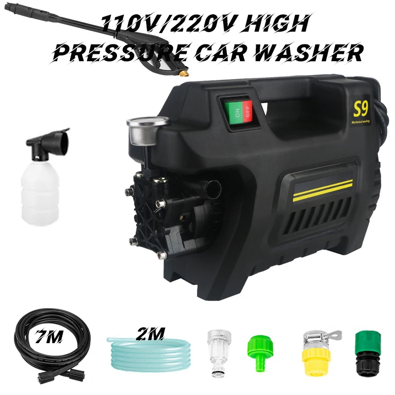 car washing machine 110V High Pressure Car Wash Machine Household Washer with Water Gun Foam Generator Pressure Pump Tornado for Parkside Car Clean car foam sprayer