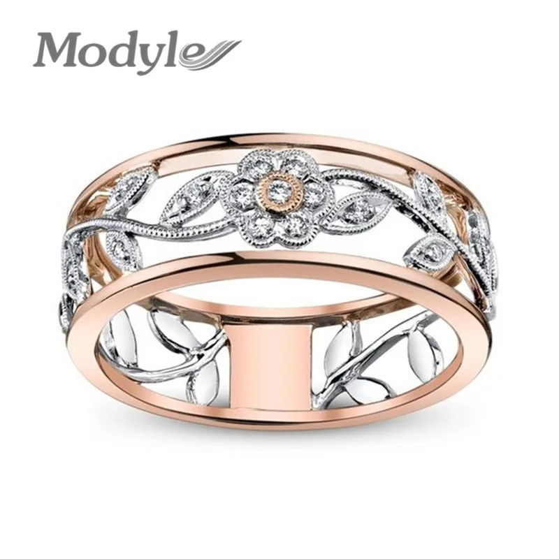 

Modyle Charms Rose Gold Color Sun Flower Rings For Women Stainless Steel Hollow Out Crystal Rhinestone Jewelry Anillos