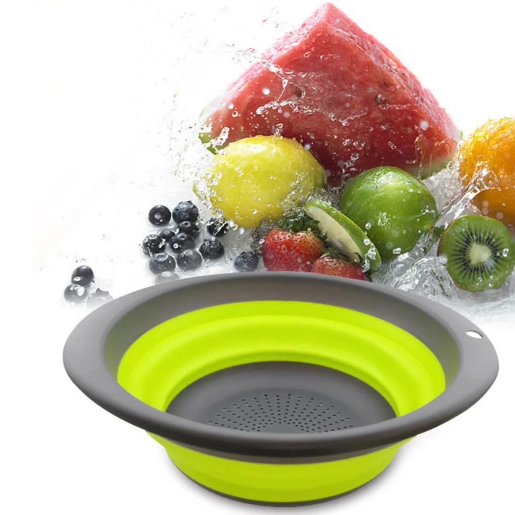 Camping Collapsible Colander Kitchen Folding Strainer Basket Basin for Outdoor Camping