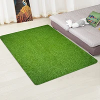 Modern and Simple Imitation Green Lawn Grass Mats, Green Carpets Rug, Flannel Soft Mats, Non-slip Mats for Living Rooms 2