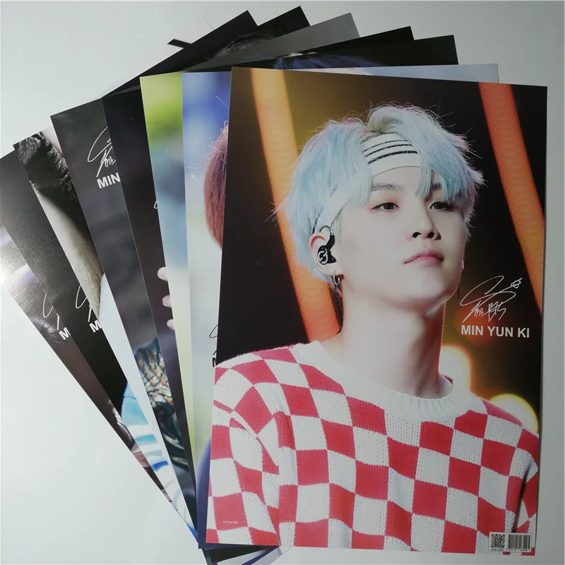 8*(42x29 см) Bangtan мальчики SUGA плакаты настенные наклейки подарок KPOP вокруг плакатов yoongi SUGA плакат подарок мин Юн Ки