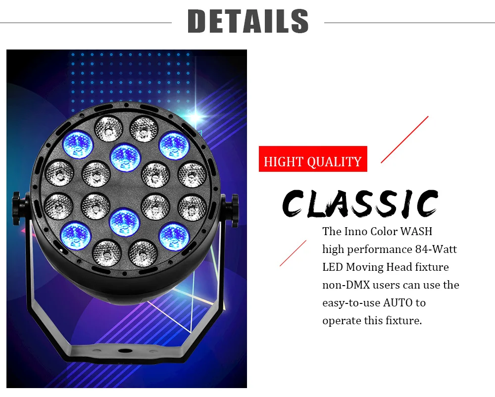 Мини Led Par 18x3W светильник RGB с DMX512 для дискотеки клуба DJ