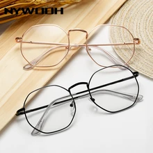 NYWOOH готовой близорукость очки Для женщин Для мужчин Металл многоугольник очки студент близорукие очки-1,0 1,5 2,0 2,5 3,0 3,5 4,0