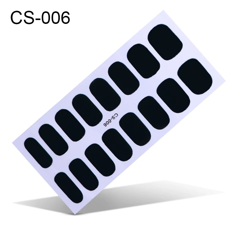 CS-006 16 стикеров/листов, красивые одноцветные наклейки для дизайна ногтей, полное покрытие, накладки для ногтей, украшения, наклейки для ногтей DIY - Цвет: CS-006