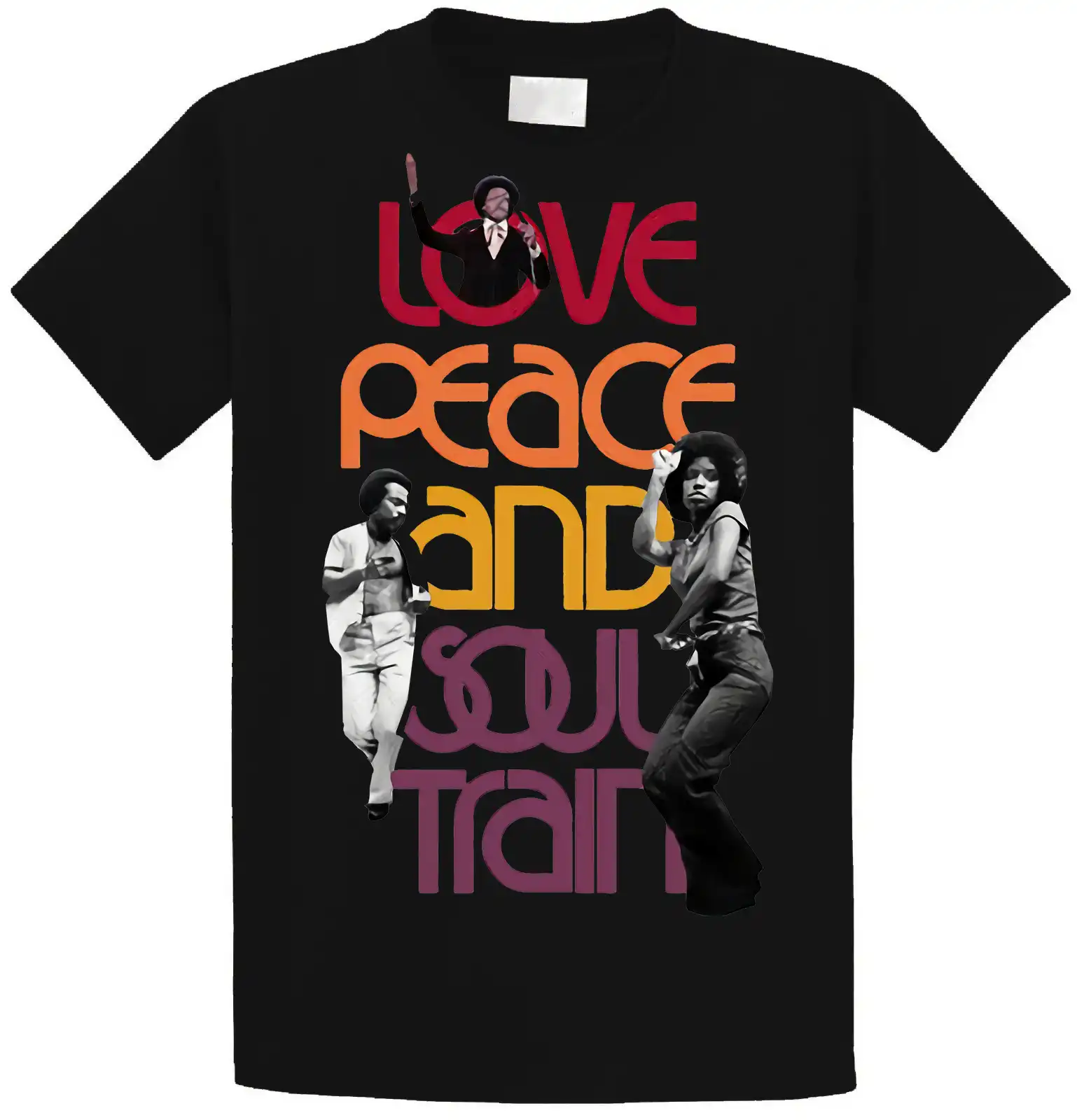men o-neck short sleeve love peach and soul train shirt