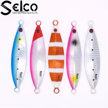 

HiMISS SEICO 5pcs Micro Jigs Slow jigging Baits Fishing Lures 30-200g Snapper Tuna Jigging Iron plate