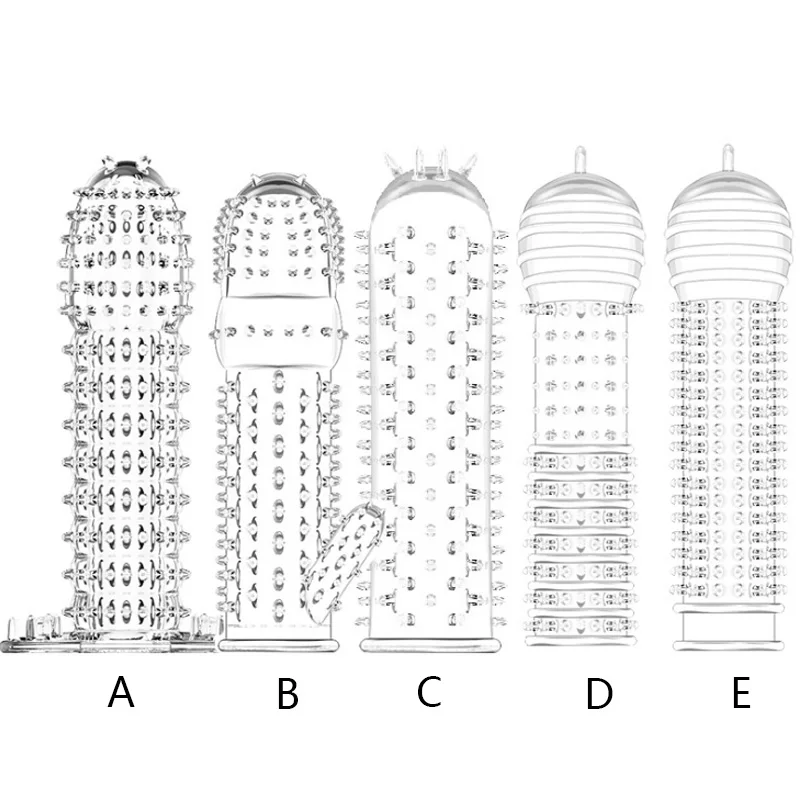5 стилей кристаллический презерватив многоразовые насадки на пенис расширитель рукав задержка семяизвержения петух кольца интимные