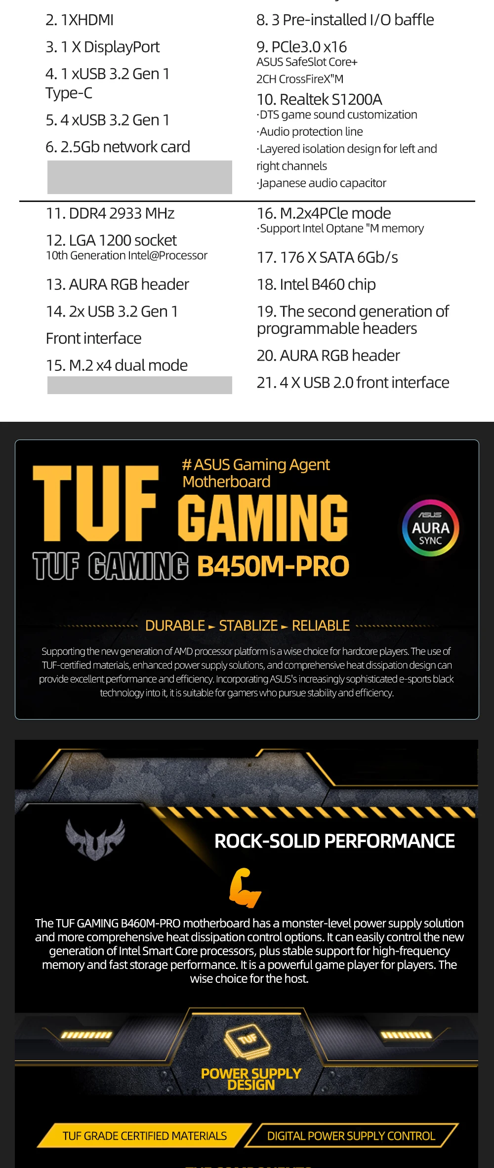 motherboard pc ASUS New TUF B450M PRO GAMING Motherboard Gamer 128G AM4 DDR4  Mining Motherboard Set Support R3 R5 R7 R9 AMD CPU Processor latest motherboard for pc