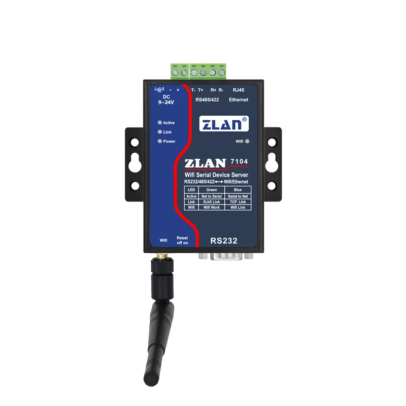 Беспроводной последовательный сервер RS232 RS485 RS422 wifi конвертер ZLAN7104 | Безопасность