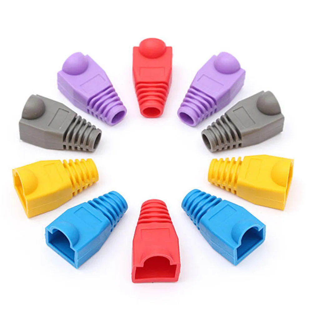 

Crystal head protector 20pcs rubber modular connector plug protection head cover guide cap for RJ45 CAT5 / 6 new products
